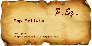 Pap Szilvia névjegykártya